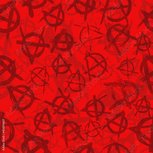 seamless pattern with anarchy symbol photo