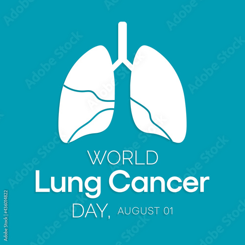 World Lung Cancer day is observed every year on August 1st, it is cancer that starts in the lungs. When a person has cancer, they have abnormal cells that cluster together to form a tumor. Vector art