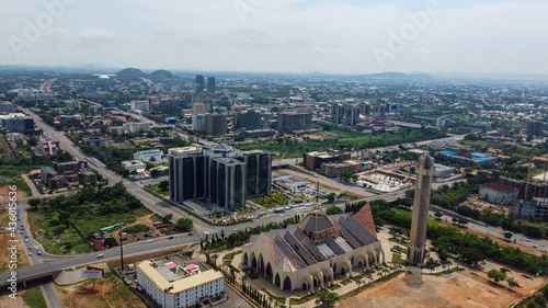 Aerial shot of downtown Abuja City metropolis
