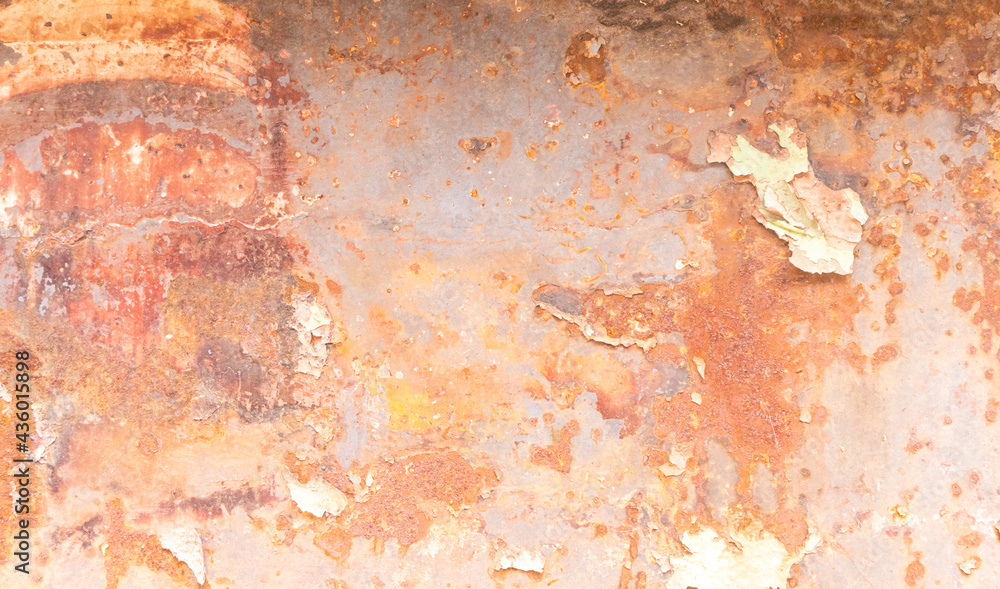 Steel plate plates rusted, scratched and dirty when used on construction site as background with different designs