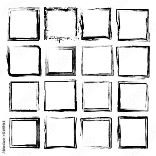 Square Frame With Grunge Texture Vector Set