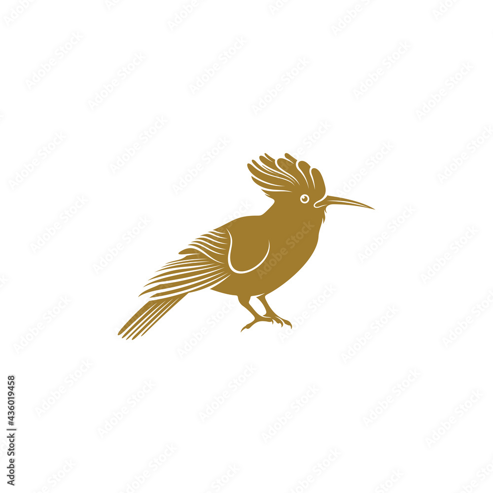 Eurasian Hoopoe bird vector illustration. Eurasian Hoopoe bird logo design concept template. Creative symbol Eurasian Hoopoe bird vector illustration. Eurasian Hoopoe bird logo design concept template. Creative symbol