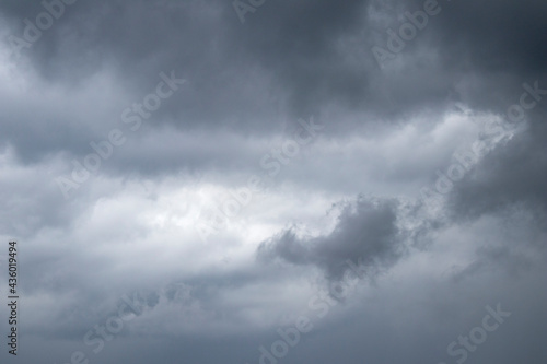 Grey rain clouds on a stormy day