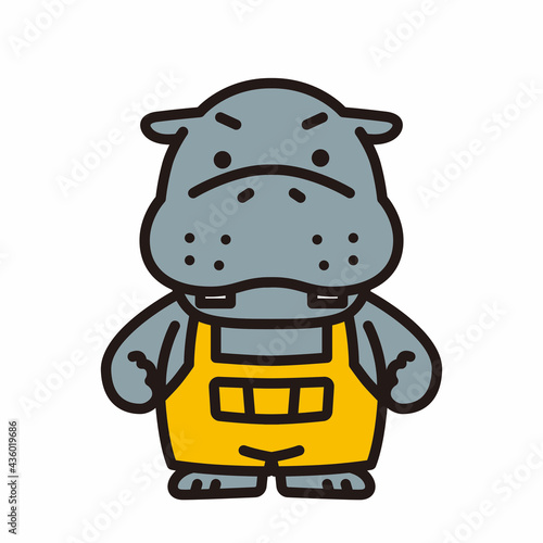 歯みがきをするカバくん