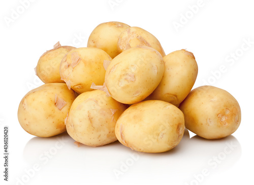 Potato tubers isolated on white background