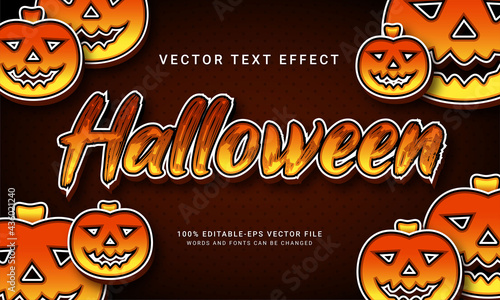 Halloween 3d text style effect themed halloween event