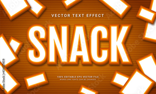 Snack 3d text style effect themed food menu