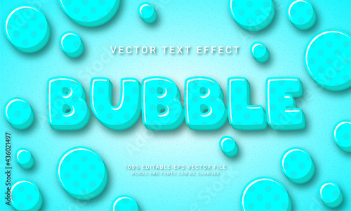 Bubble 3d text style effect themed fresh water