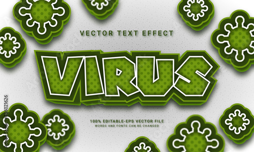 Virus 3d text style effect themed healthy life