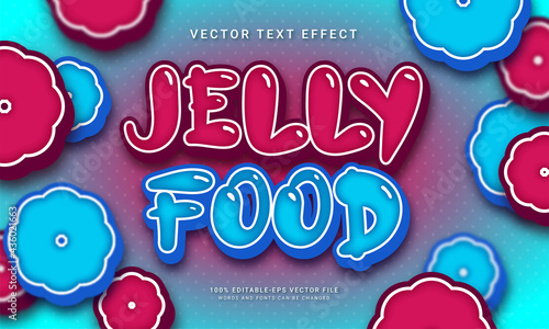 Jelly food 3d text style effect themed food menu