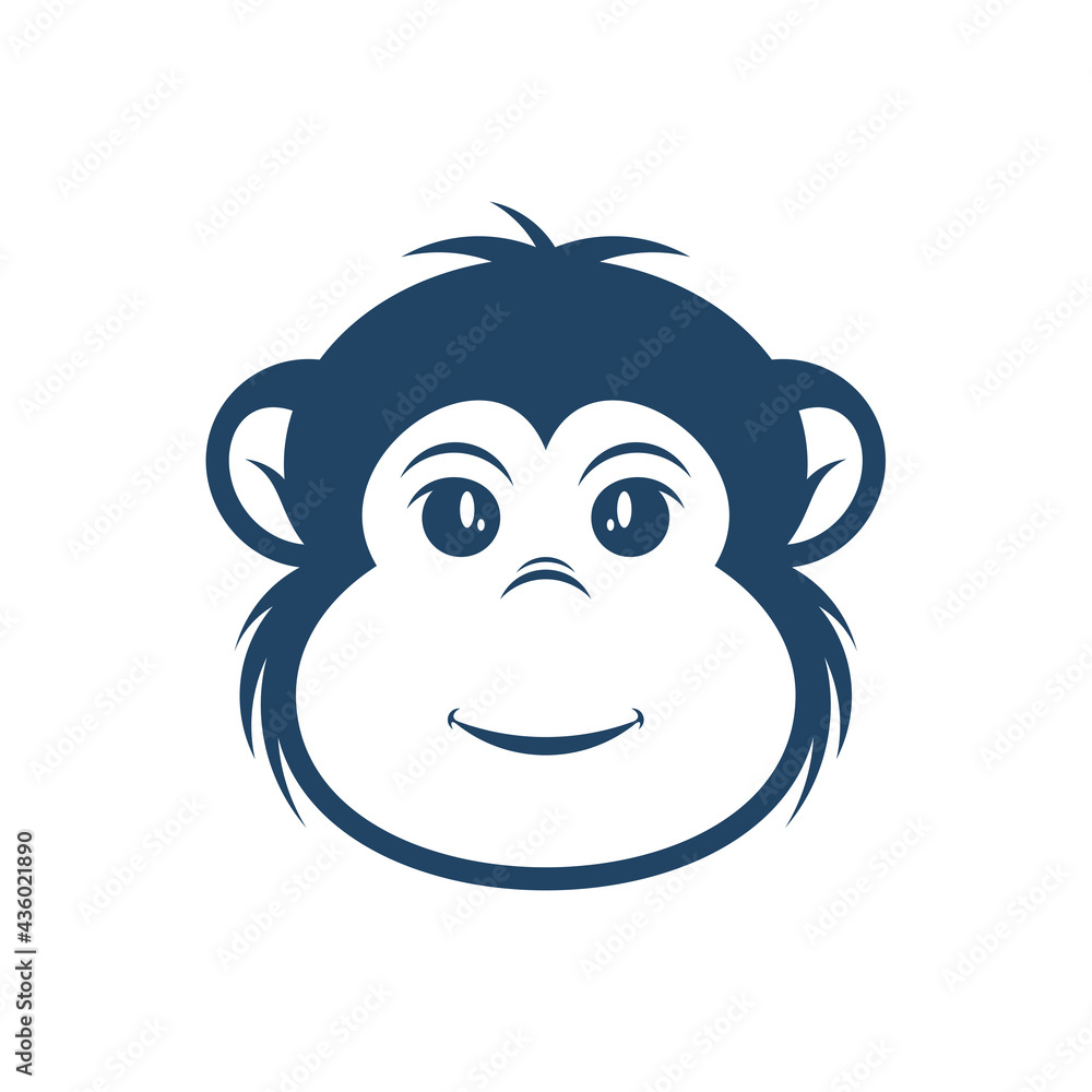 Head Monkey vector illustration. Head Monkey logo design concept template. Creative symbol Head Monkey vector illustration. Head Monkey logo design concept template. Creative symbol