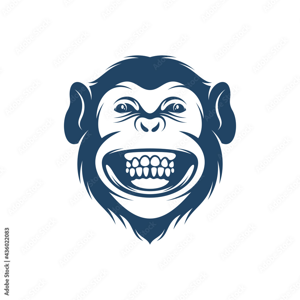 Head Monkey vector illustration. Head Monkey logo design concept template. Creative symbol Head Monkey vector illustration. Head Monkey logo design concept template. Creative symbol