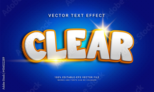 Clear 3d text style effect