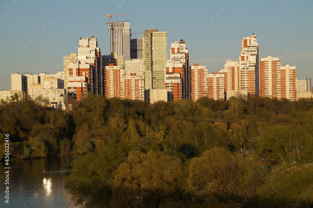 Obraz premium city skyline at sunset