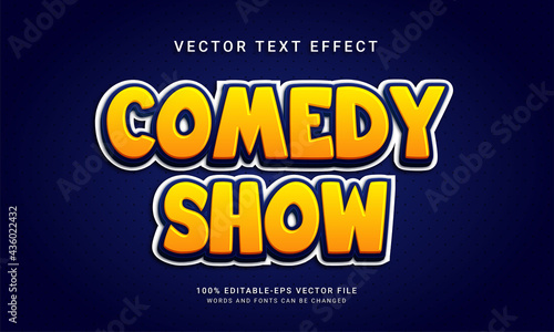 Comedy show 3d text style effect themed cartoon style