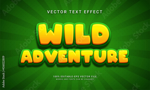Wild adventure editable text effect themed wild life