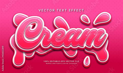 Cream editable text effect themed sweet food menu