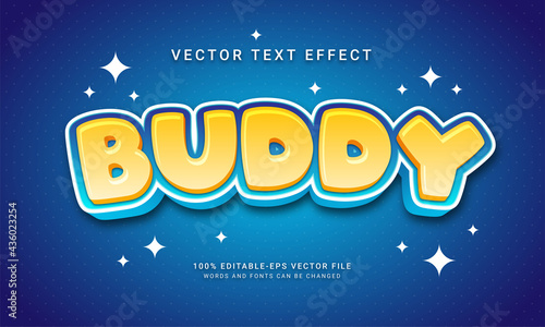 Buddy editable text effect themed happy kids