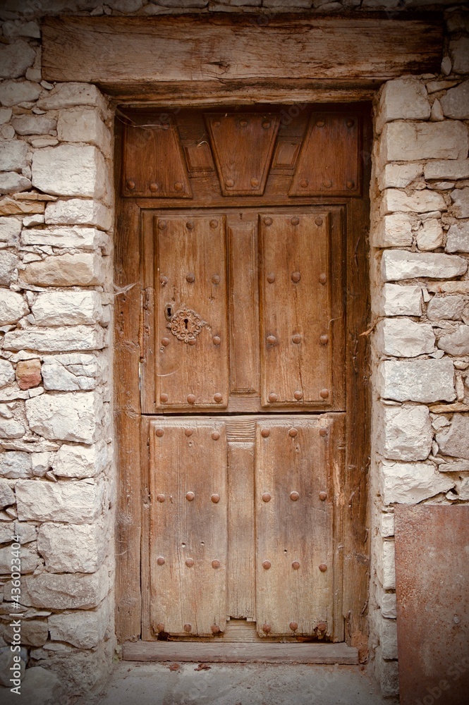 porte, entrée, bois, maison