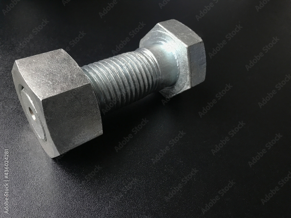 View of the bolts and nuts, fasteners View of the bolts and nuts, fasteners