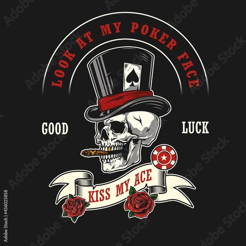 Gambling vintage colorful label