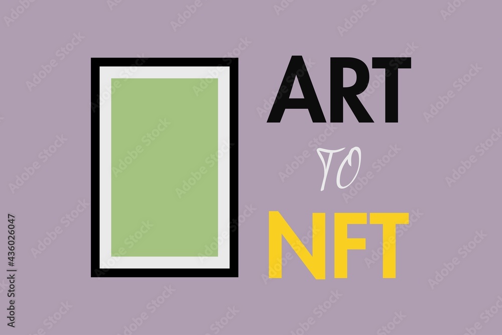 ART to NFT, non-fungible token. Art frame. For Cryptocurrency news, banner, and t-shirt. ART to NFT, non-fungible token. Art frame. For Cryptocurrency news, banner, and t-shirt.