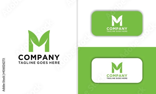 letter m logo leaves green eco icon vector. blank for business card. For your business. Vector sign.