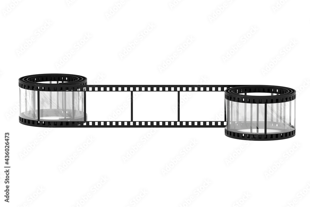 長巻の35mmフィルムの3Dイラスト
