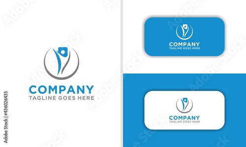 Creative cirle People Logo and Icon Template. blank for business card. For your business. Vector sign.