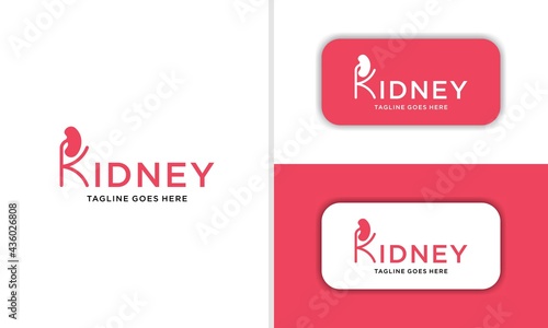 K letter logo design with a kidney combination. Design Template Inspiration. blank for business card. For your business. Vector sign.