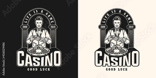 Vintage monochrome casino emblem