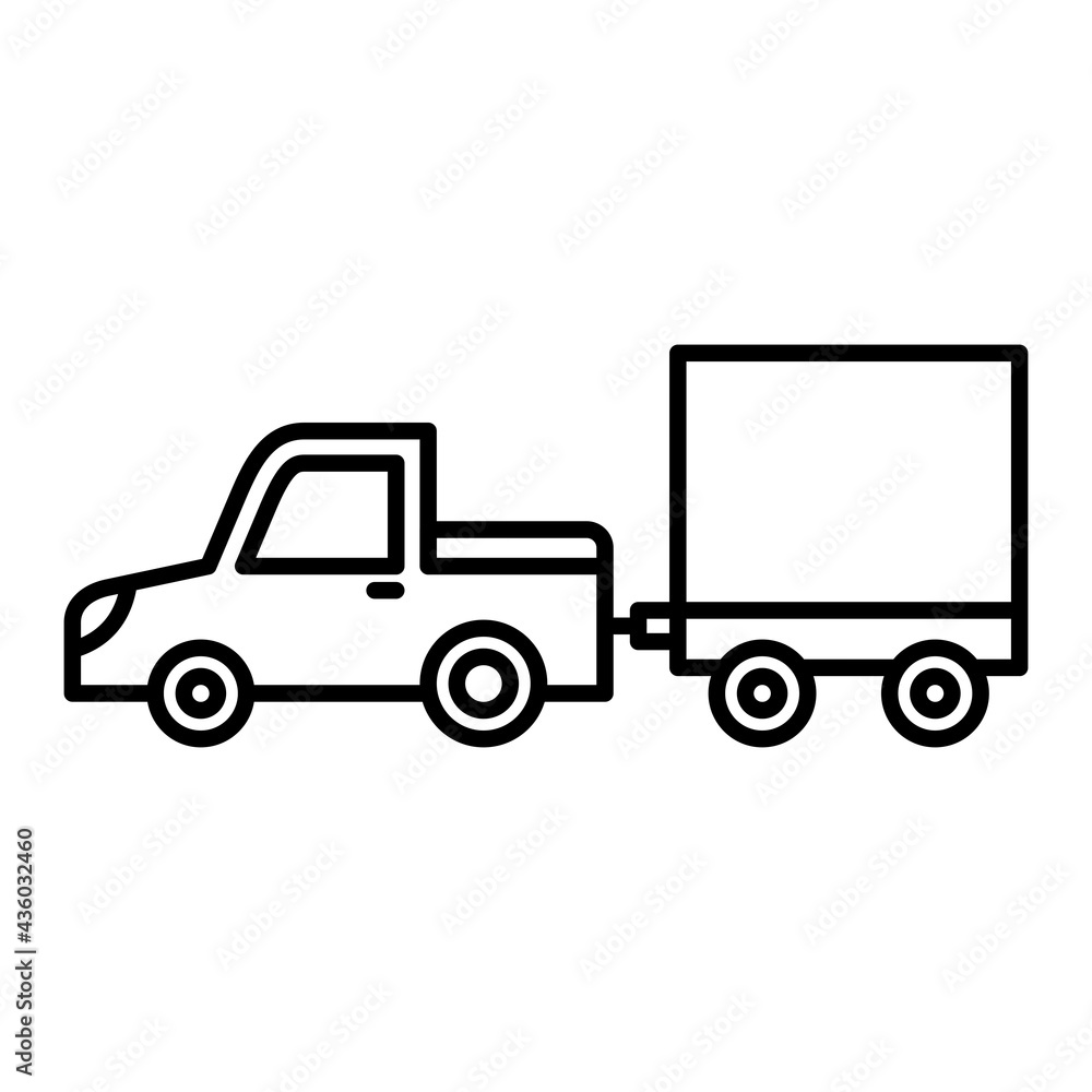 Vector Baggage Truck Outline Icon Design Vector Baggage Truck Outline Icon Design