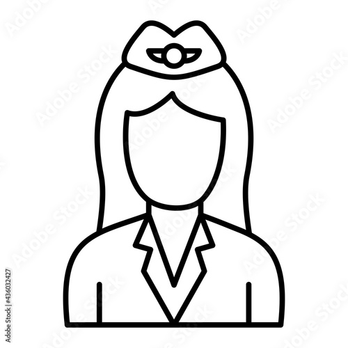 Vector Flight Attendant Outline Icon Design