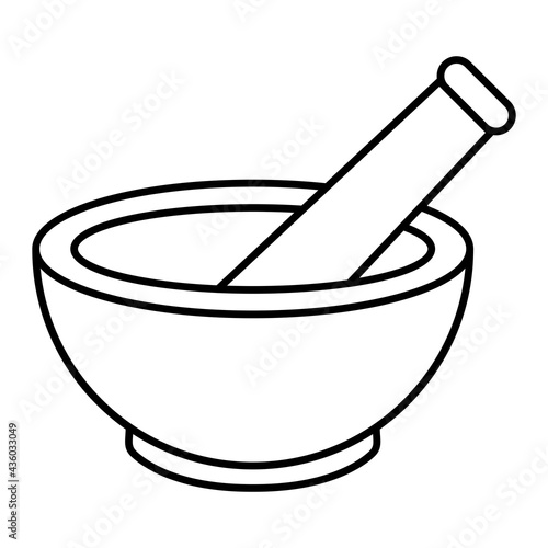 Vector Mortar Outline Icon Design