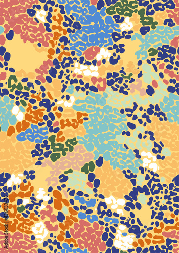 Vector repeated seamless pattern of leopard skin in alternative colors.
