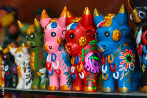 Peruvian handicrafts: Baked and hand painted ceramic ornaments, locally called  