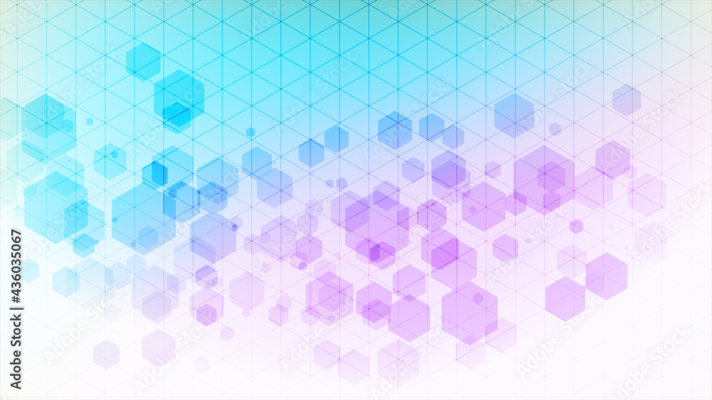 青色と紫の幾何学六角形抽象デジタル背景stock Illustration Adobe Stock