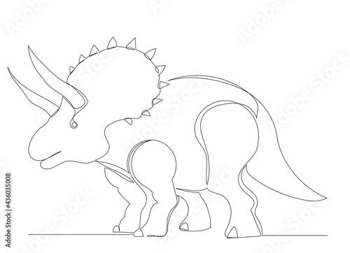 dinosaur continuous line drawing, sketch, isolated