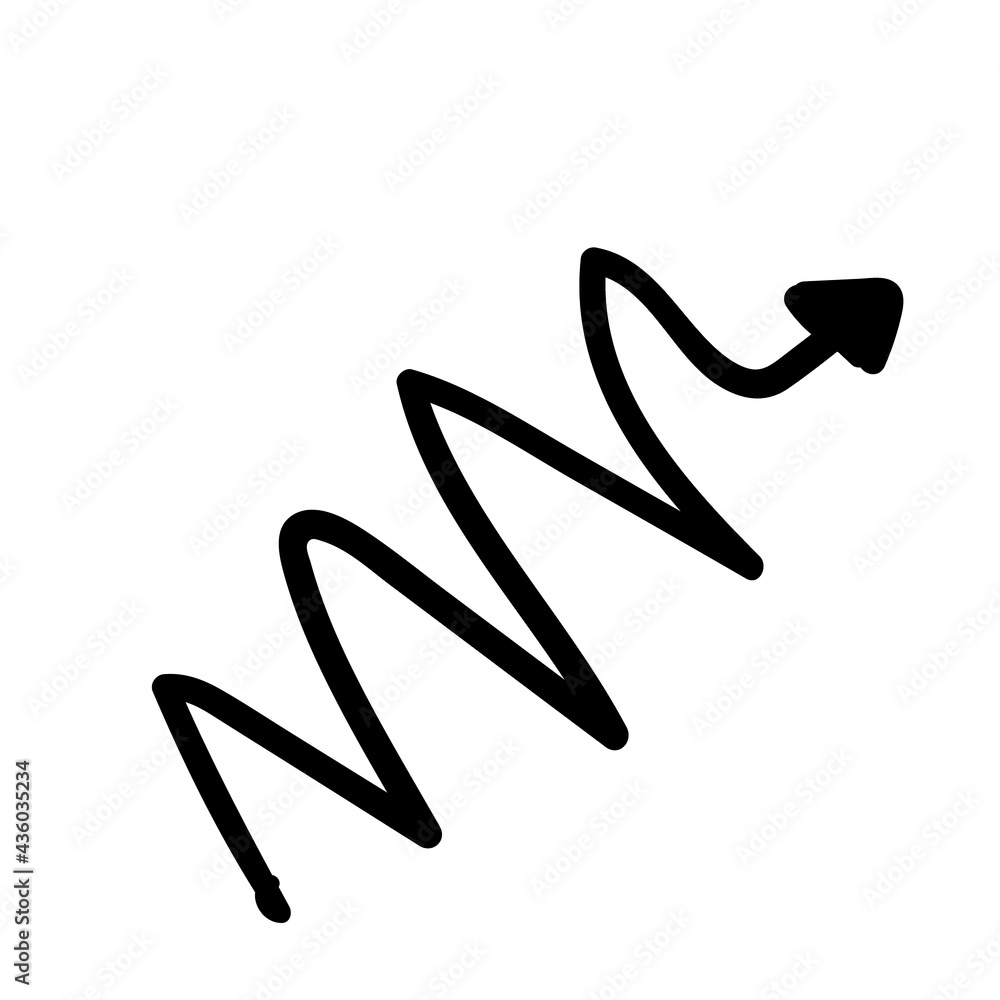 curve curved spiral arrow doodle hand drawn. vector illustration