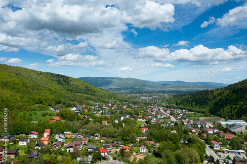 Photo from a drone on a Polish city - Szczyrk