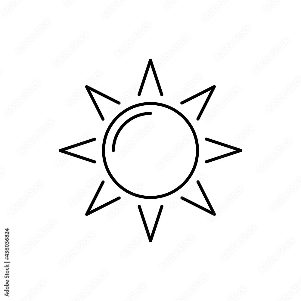 Sammer sun linear icon on white background Sammer sun linear icon on white background