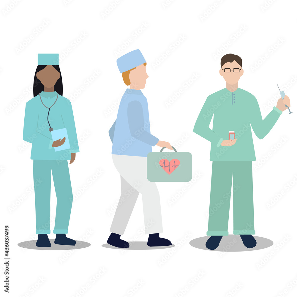 Medicine set. Medical and health concept Illustration. Doctor and nurse. Medicine set. Medical and health concept Illustration. Doctor and nurse.