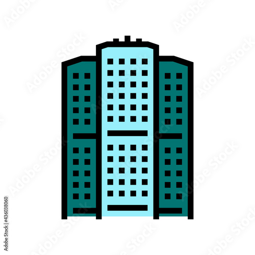 apartment house color icon vector. apartment house sign. isolated symbol illustration