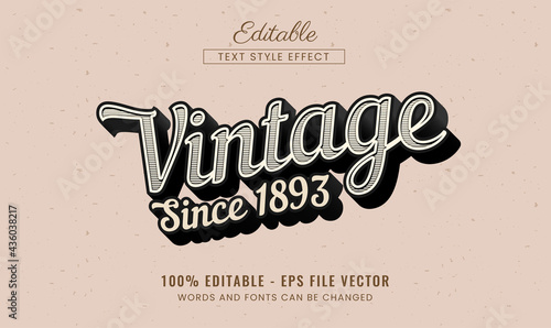 Vintage editable text effect free vector  photo