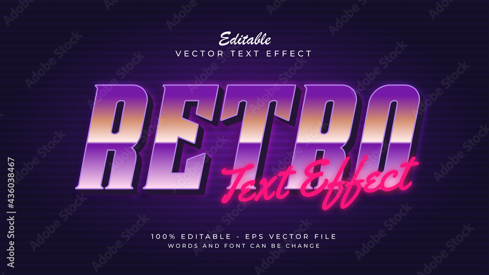 Vintage style distorted holographic glitch text effect style, holographic retro 80's background template