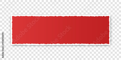 vector red torn paper banner with ripped edges with space for your text on transparent background	