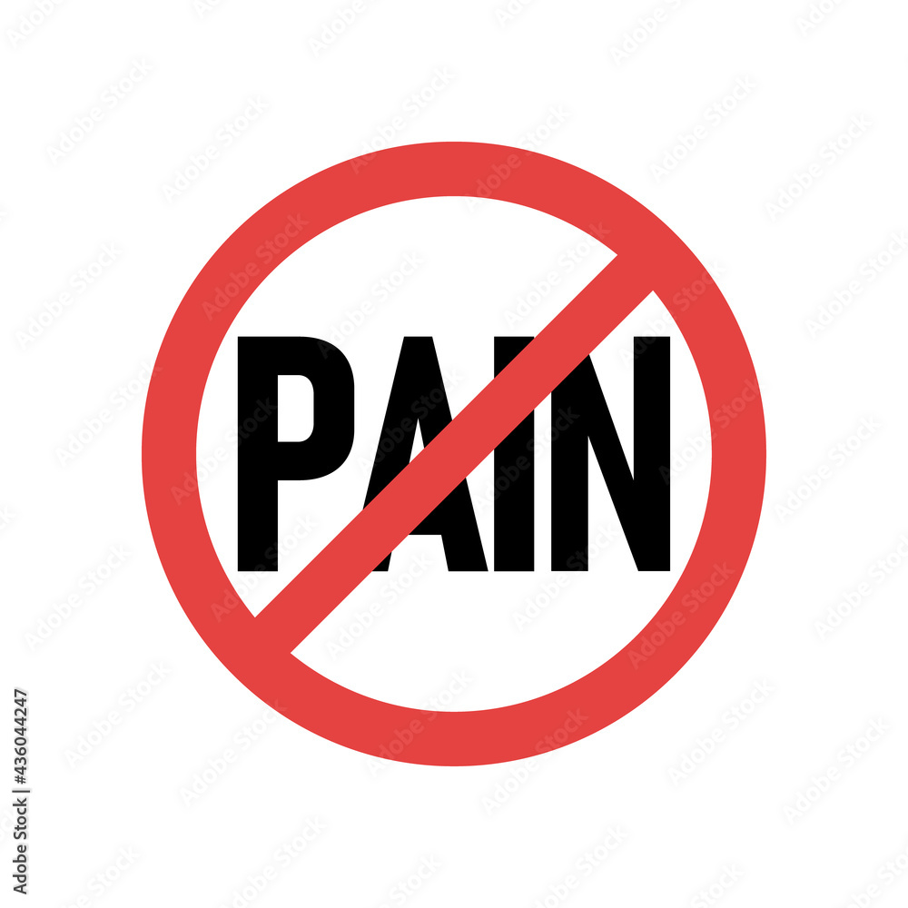 Stop pain no symbol. Clipart image isolated on white background Stop pain no symbol. Clipart image isolated on white background
