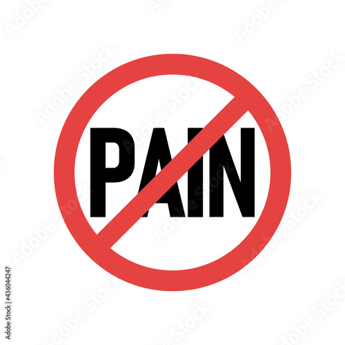 Stop pain no symbol. Clipart image isolated on white background