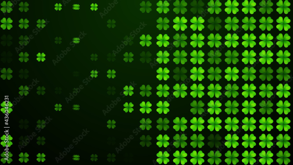 Artistic Abstract Green Shiny Mosaic Four Leaf Clovers Grid Tile Pattern Wall Background Artistic Abstract Green Shiny Mosaic Four Leaf Clovers Grid Tile Pattern Wall Background