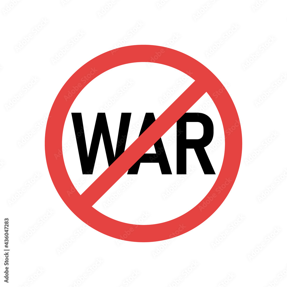 No war red caution sign. Vector illustration. No war red caution sign. Vector illustration.